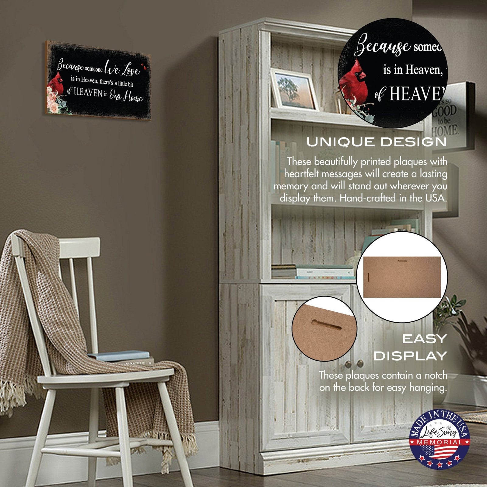 Cardinal Memorial Wall Plaque for Home Decorations - LifeSong Milestones