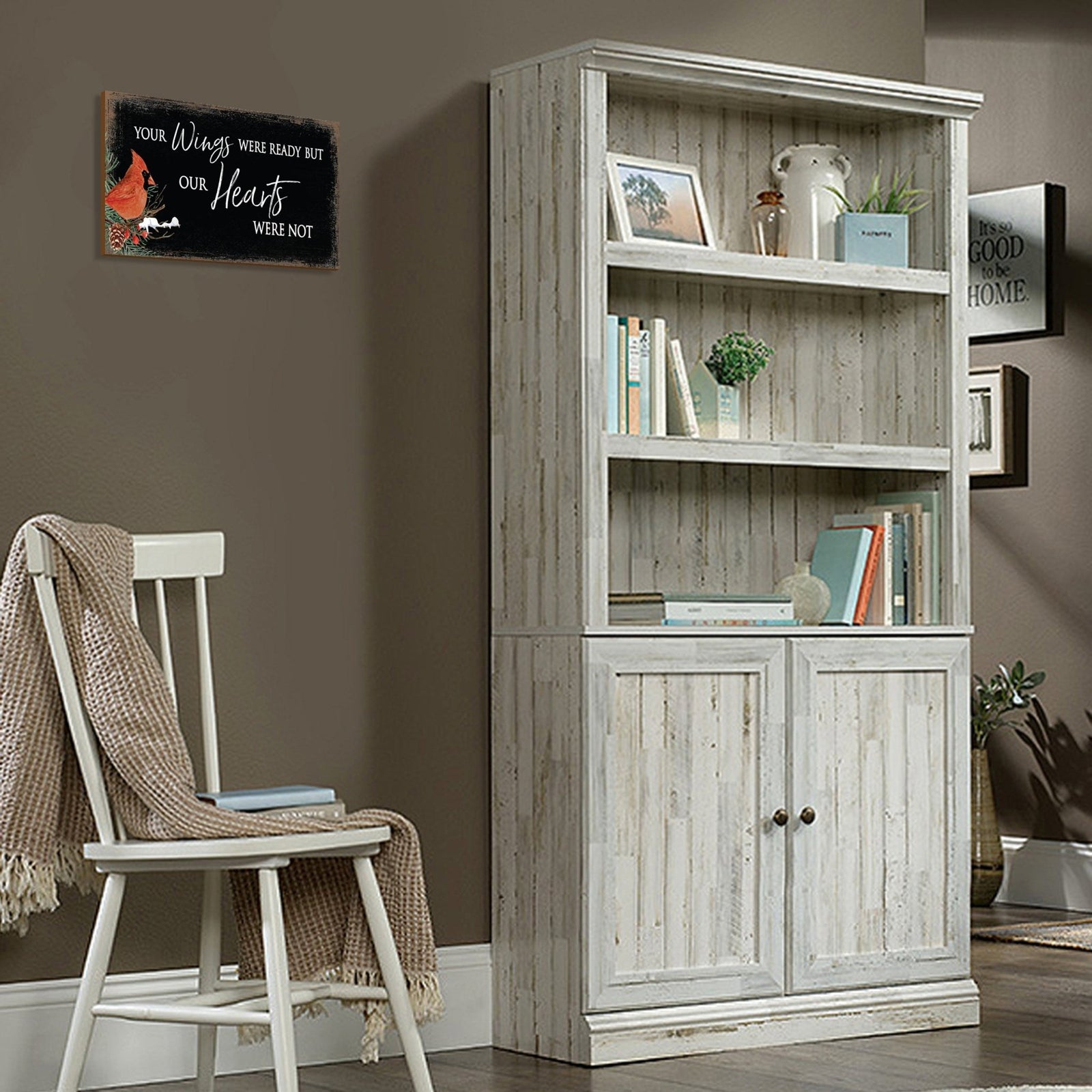 Memorial gifts for the loss of a loved one: A meaningful wooden plaque with a cardinal motif.