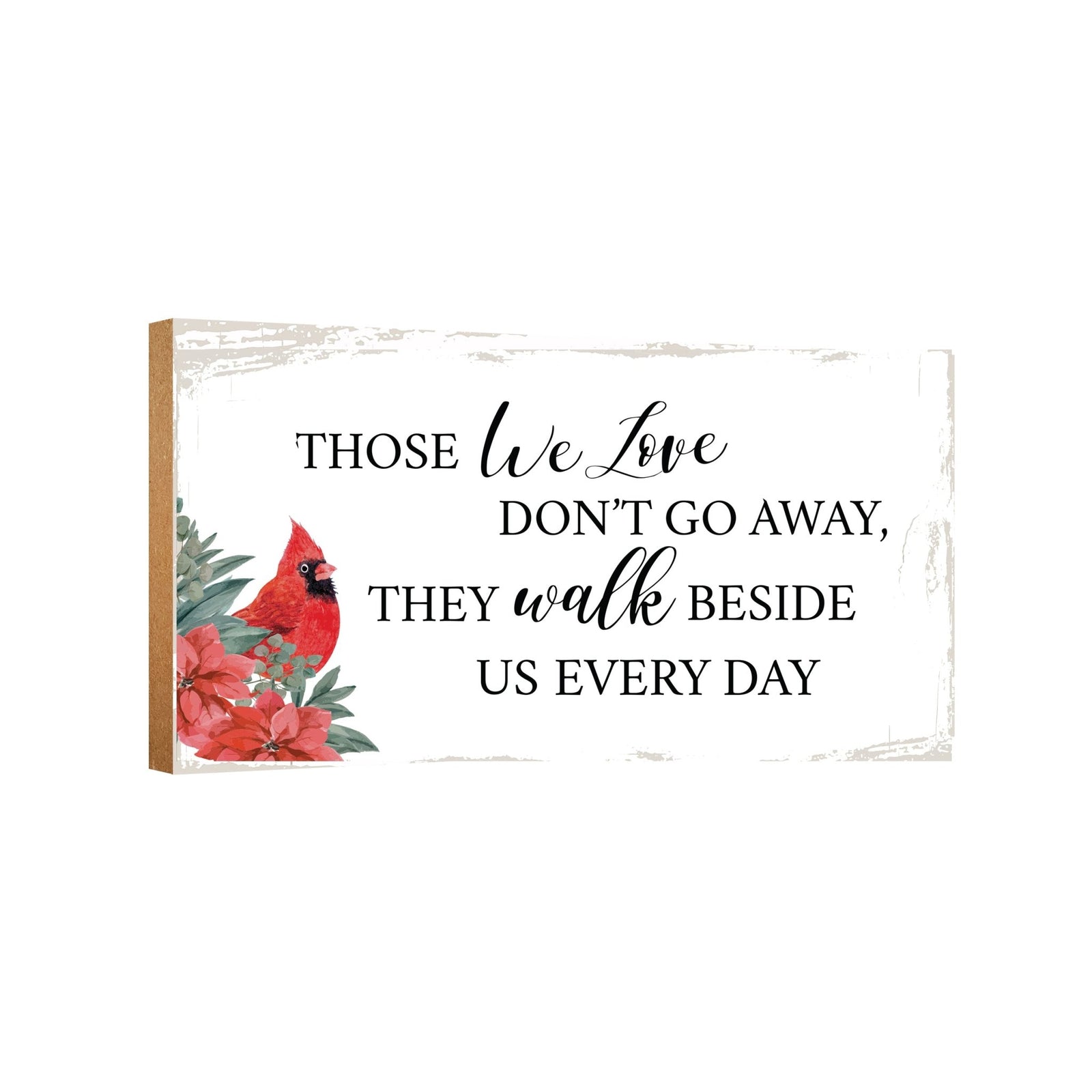 A wooden memorial wall plaque with a heartfelt design.
