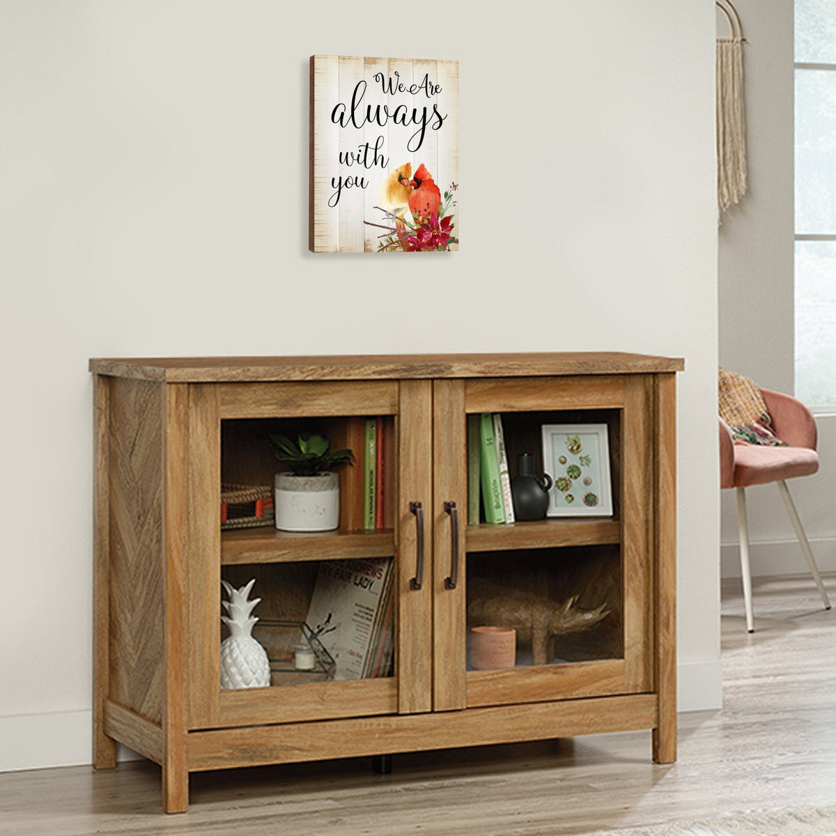 A wooden memorial wall plaque with a cardinal design - Lifesong Milestones Cardinal Memorial Wooden Wall Plaque for Home Decorations.