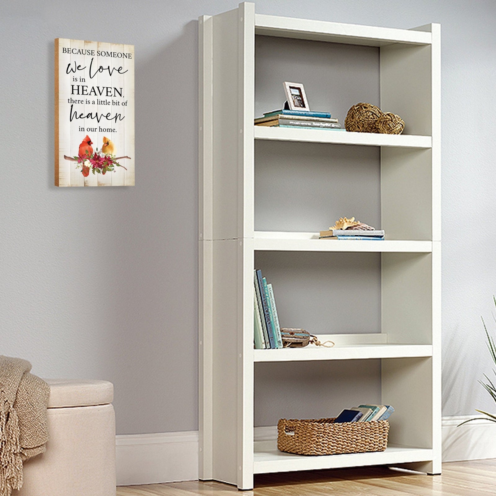 Wooden memorial decor to commemorate a loved one.