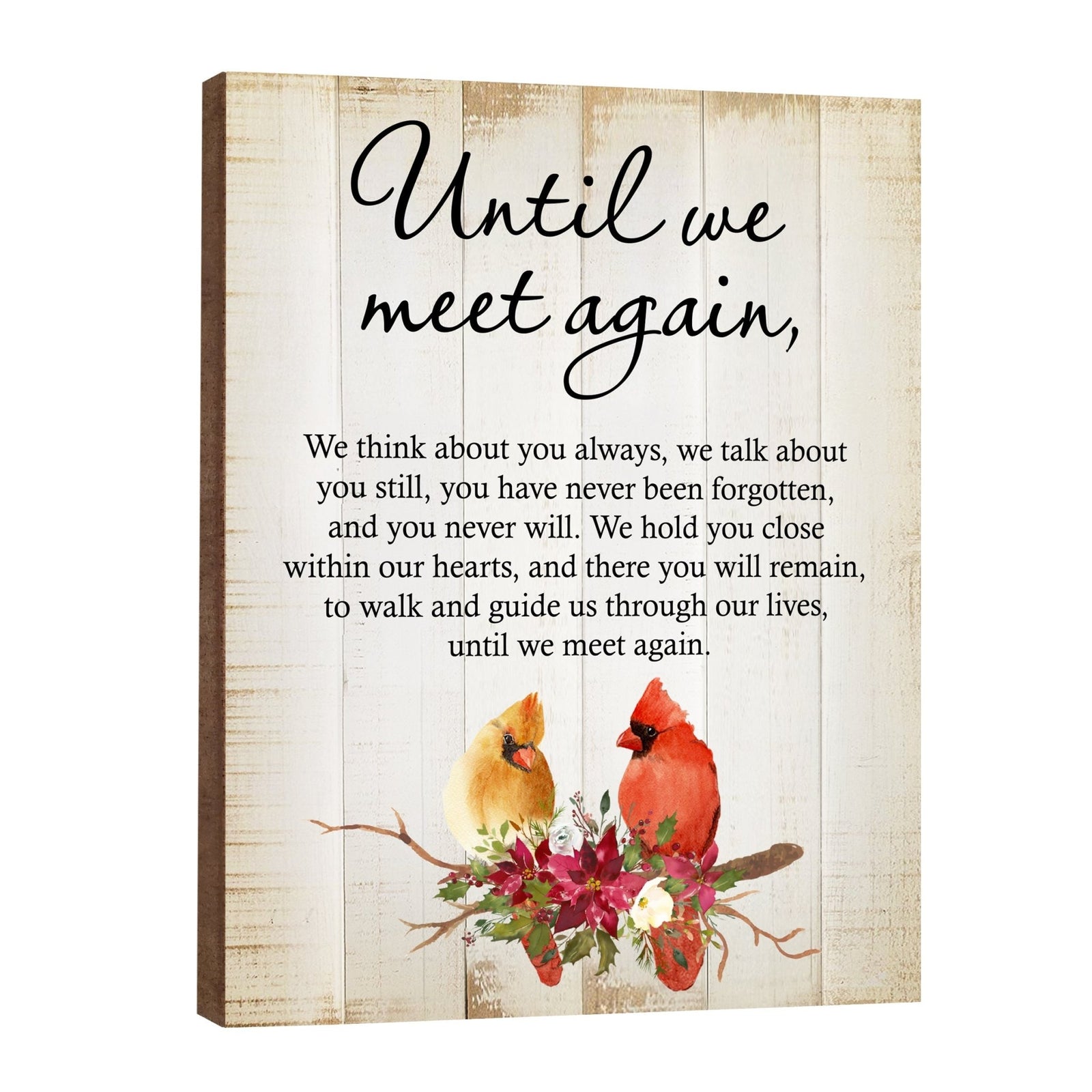 Wooden memorial decor to commemorate a loved one.