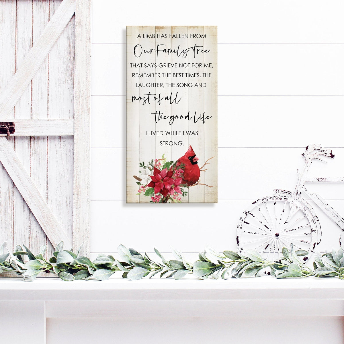 A comforting wooden memorial wall plaque