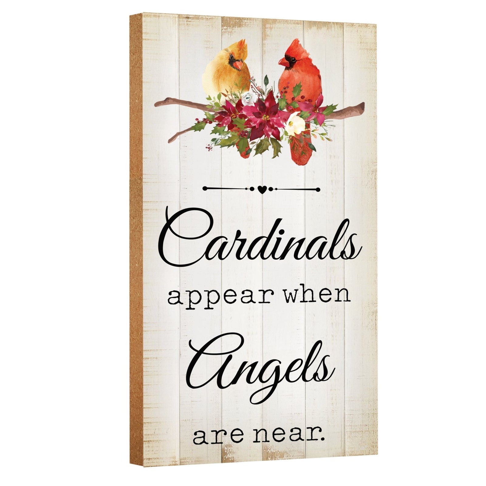 A wooden memorial wall plaque with a cardinal design - Lifesong Milestones Cardinal Memorial Wooden Wall Plaque for Home Decorations.