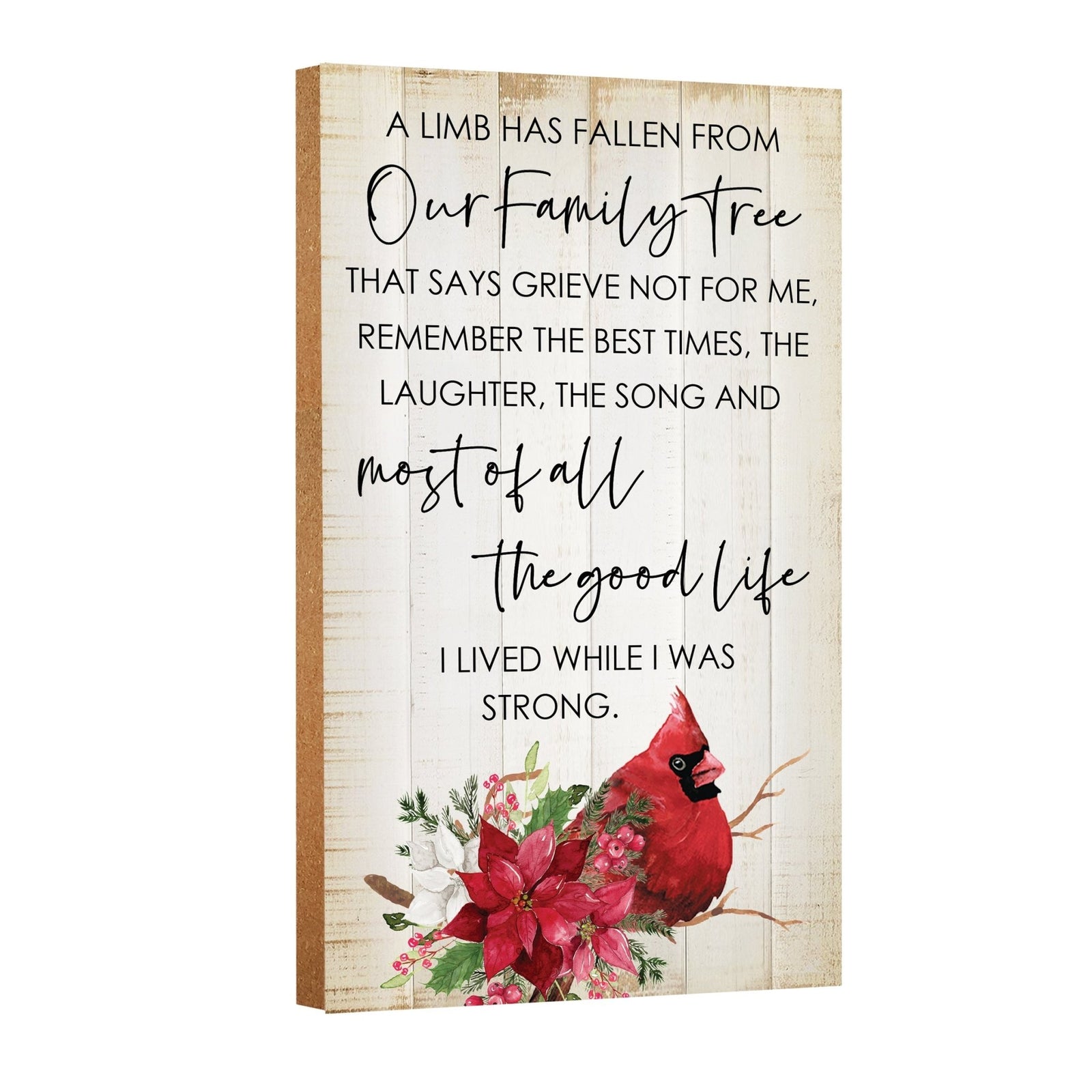 Wooden memorial decor to commemorate a loved one.