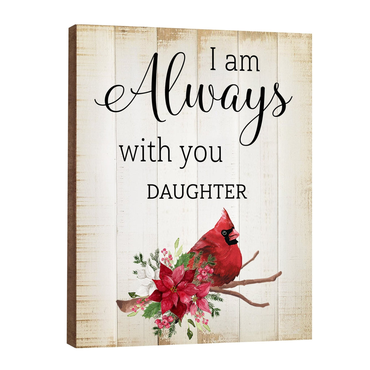 A wooden memorial wall plaque with a cardinal design - Lifesong Milestones Cardinal Memorial Wooden Wall Plaque for Home Decorations.