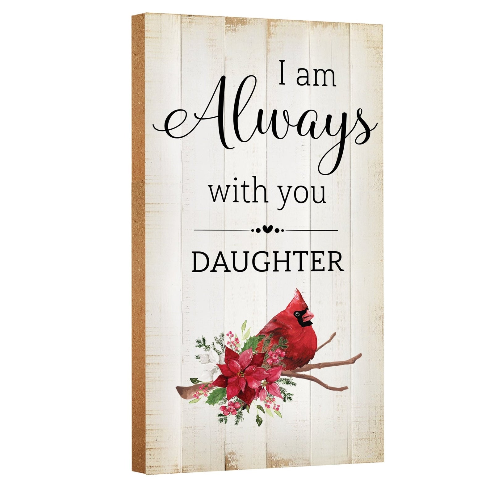 A wooden memorial wall plaque with a cardinal design - Lifesong Milestones Cardinal Memorial Wooden Wall Plaque for Home Decorations.