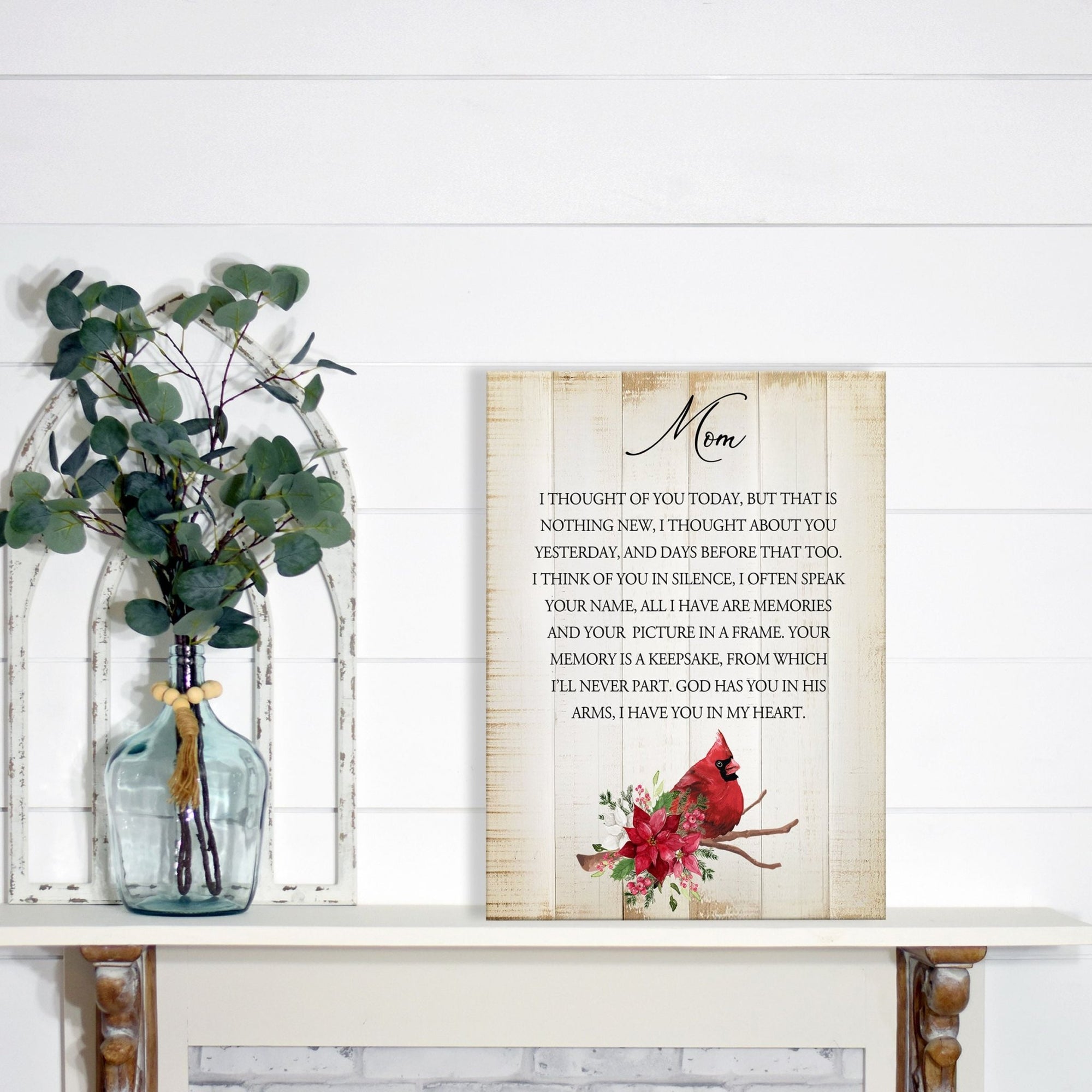 Wooden memorial decor to commemorate a loved one.