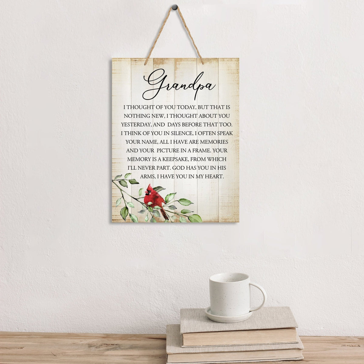 Wooden hanging memorial wall sign, a comforting reminder of the past, and a symbol of eternal love and remembrance.