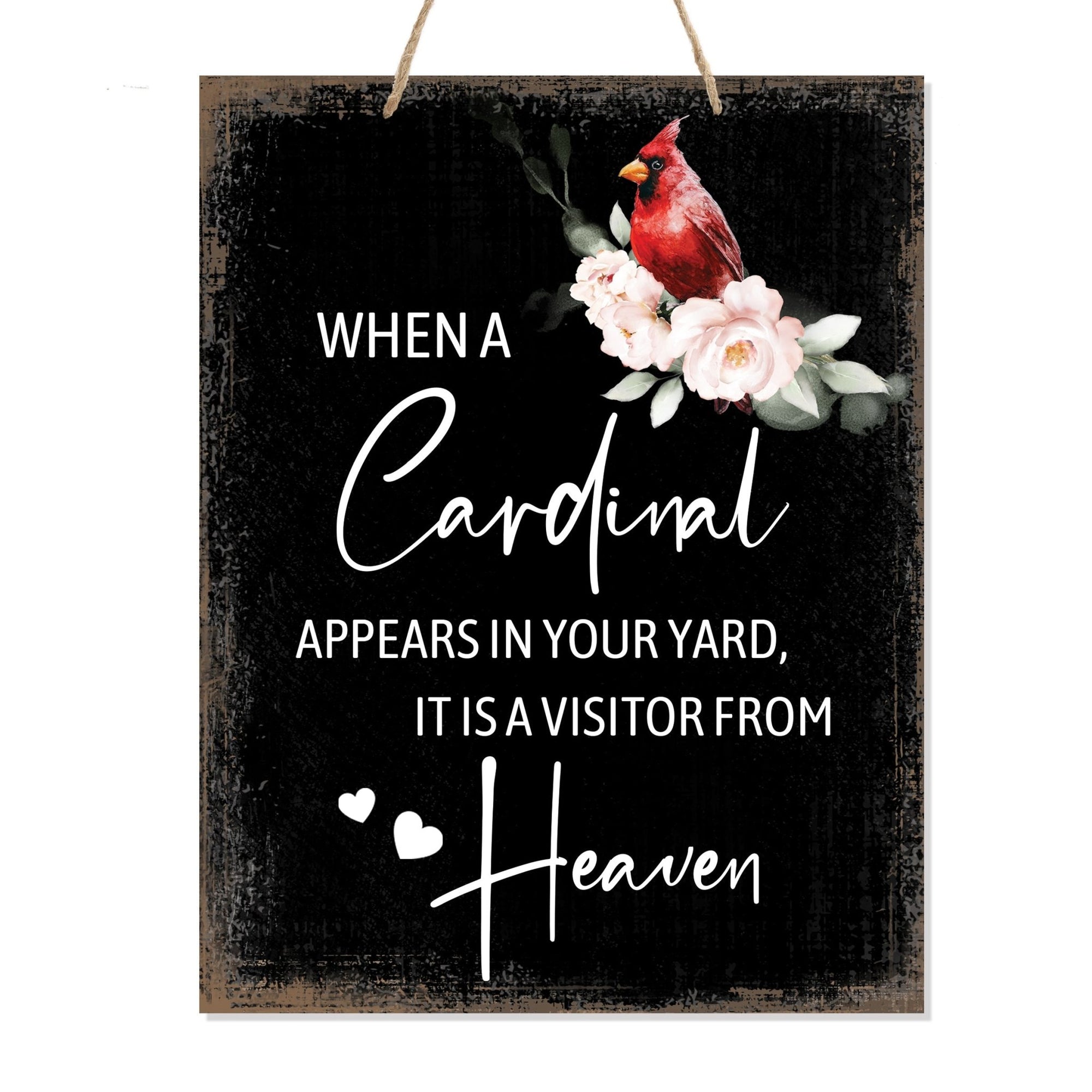 A wooden memorial ribbon sign featuring a cardinal ribbon, perfect for memorial decorations and loved one memorial gifts.