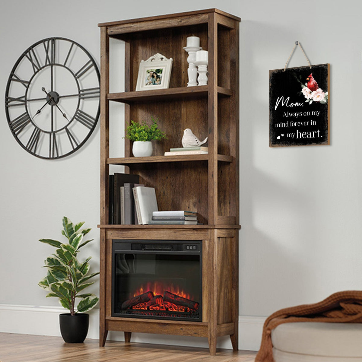 Wooden hanging memorial wall sign, a comforting reminder of the past, and a symbol of eternal love and remembrance.