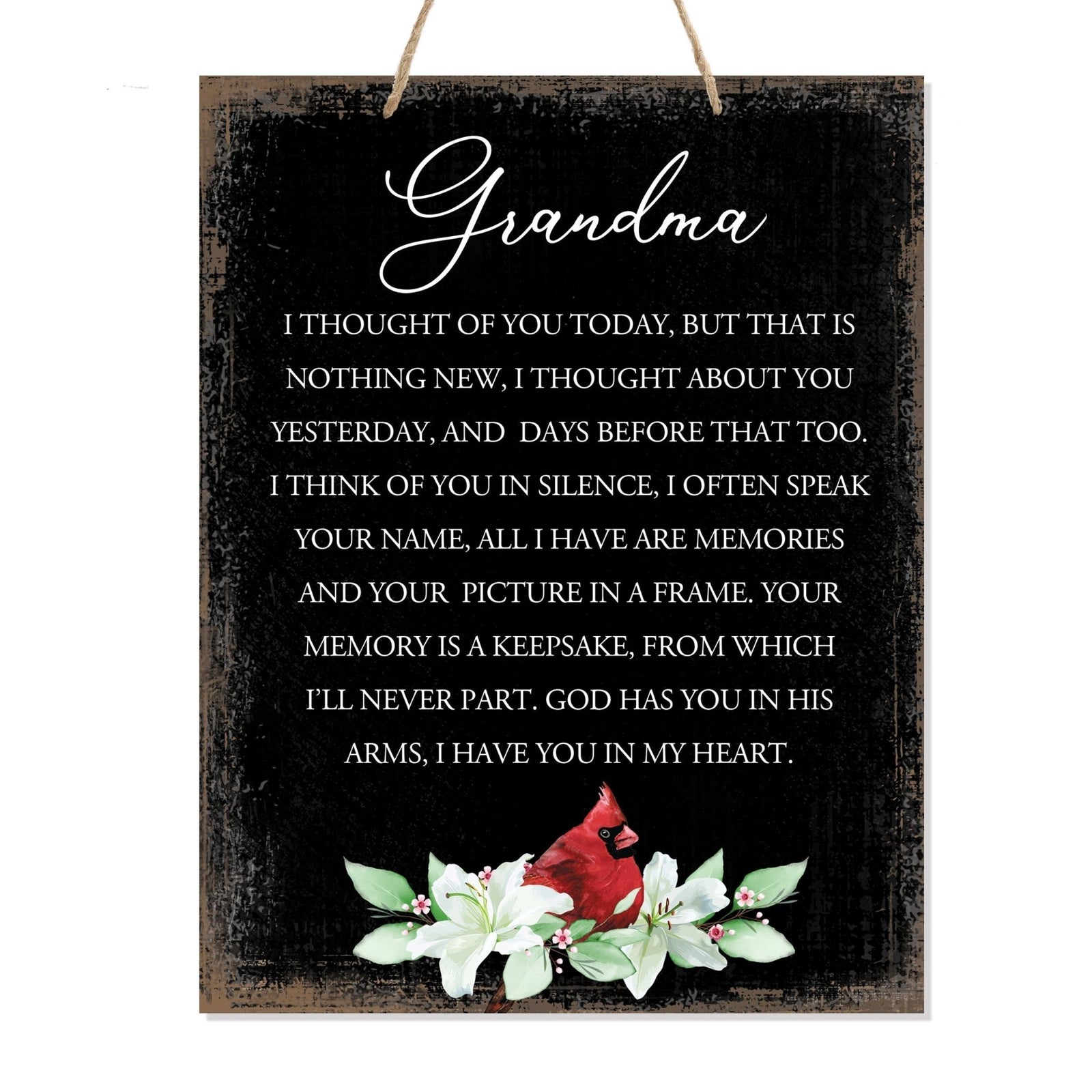 A wooden memorial ribbon sign featuring a cardinal ribbon, perfect for memorial decorations and loved one memorial gifts.