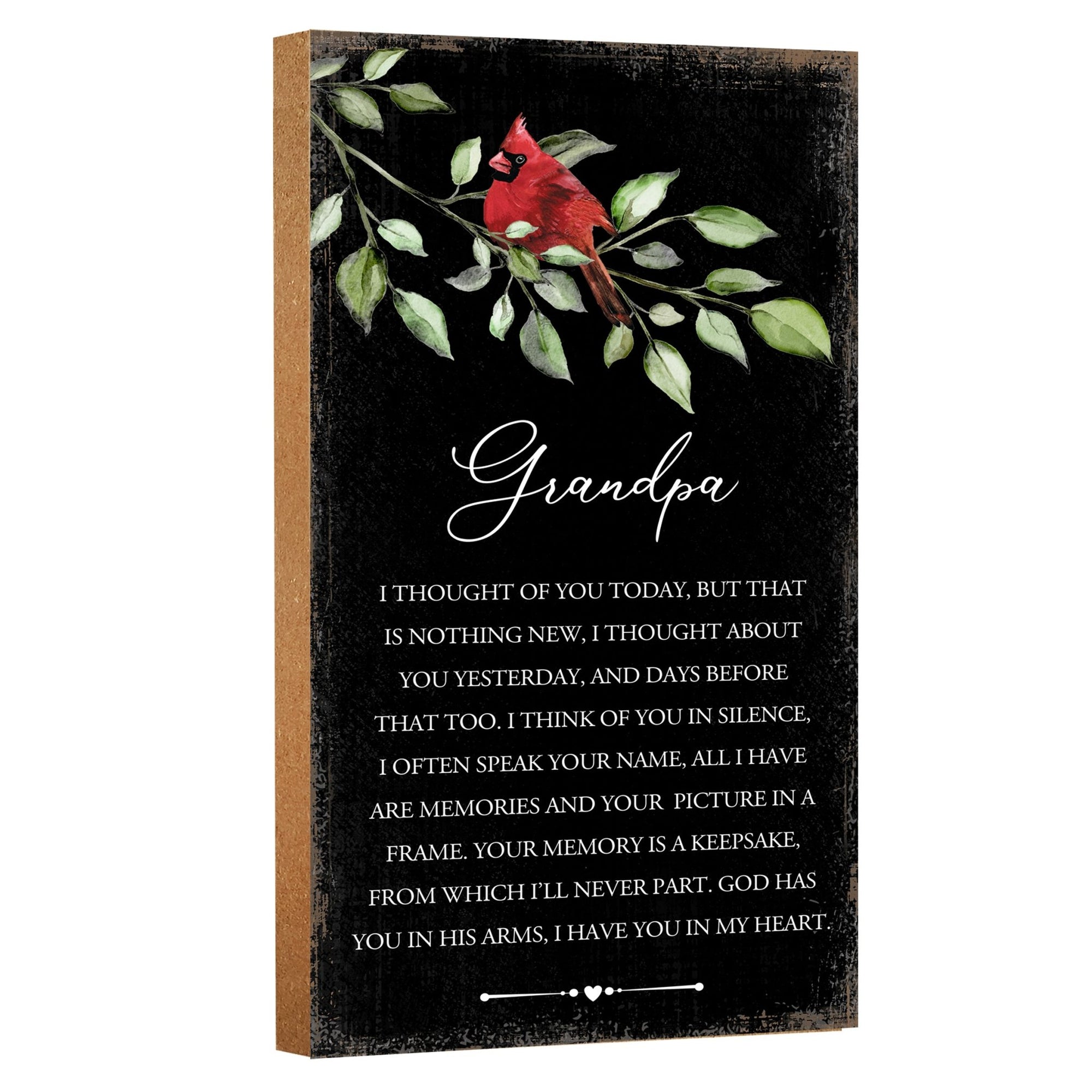 Cardinal Wooden Memorial Wall Plaque for Home Decor - I Thought Of You - LifeSong Milestones