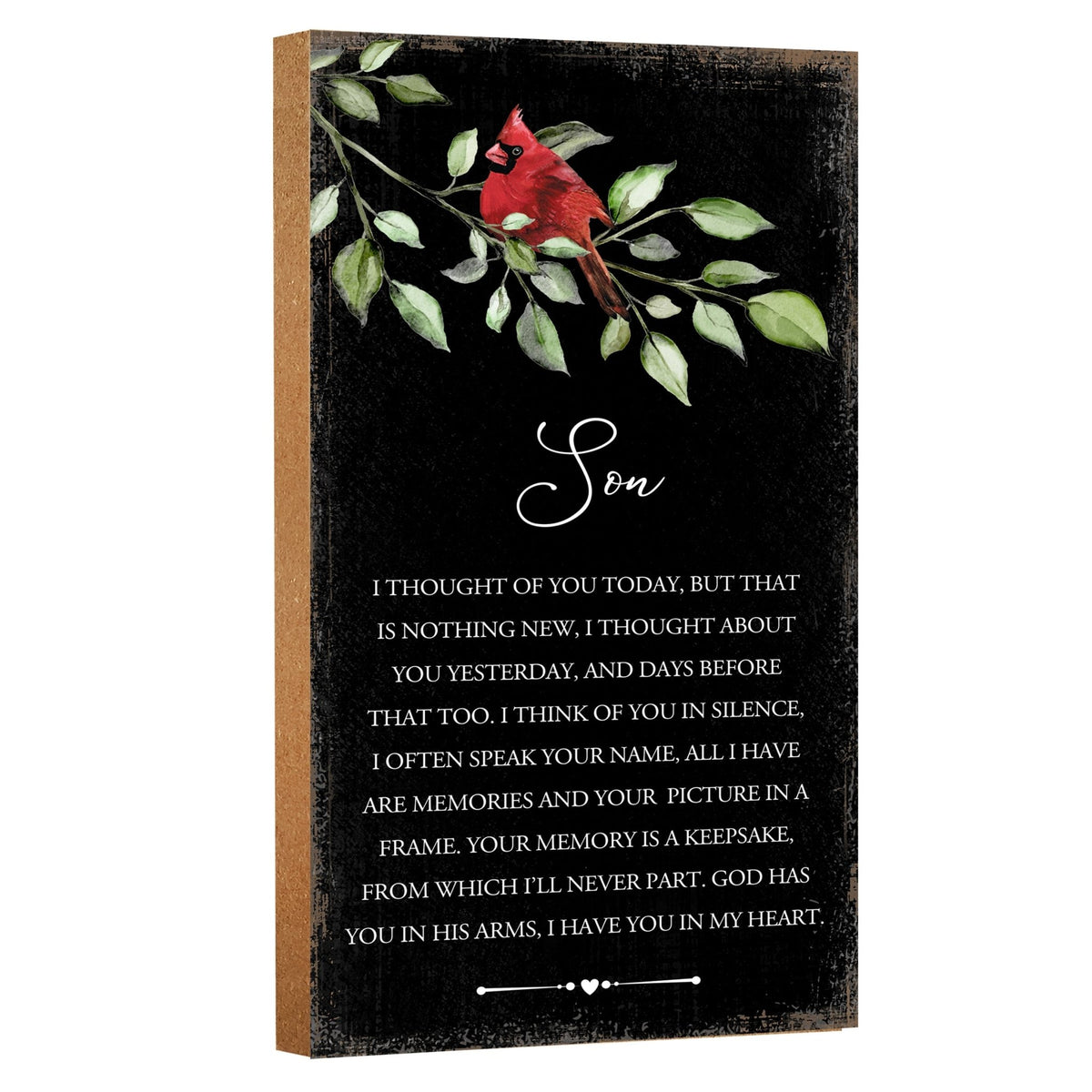 Cardinal Wooden Memorial Wall Plaque for Home Decor - I Thought Of You - LifeSong Milestones