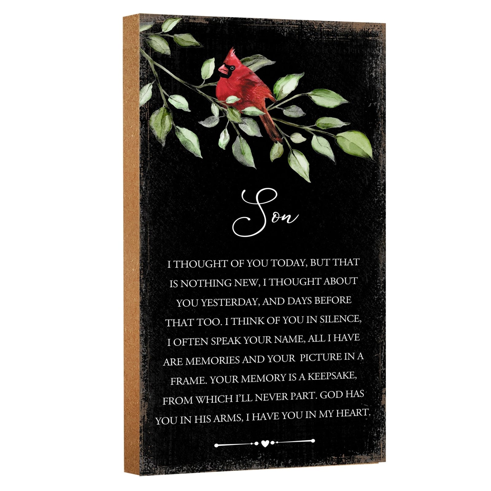 Cardinal Wooden Memorial Wall Plaque for Home Decor - I Thought Of You - LifeSong Milestones
