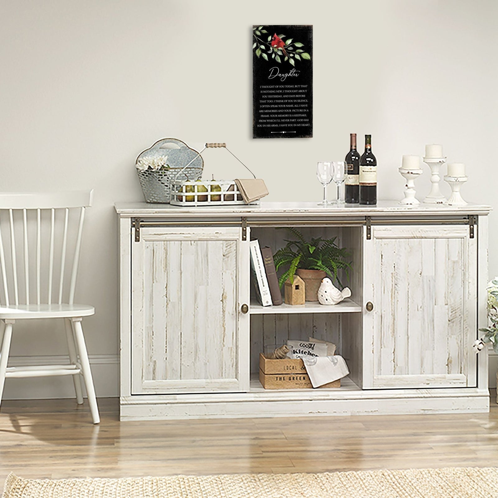 Memorial gifts for the loss of a loved one: A meaningful wooden plaque with a cardinal motif.