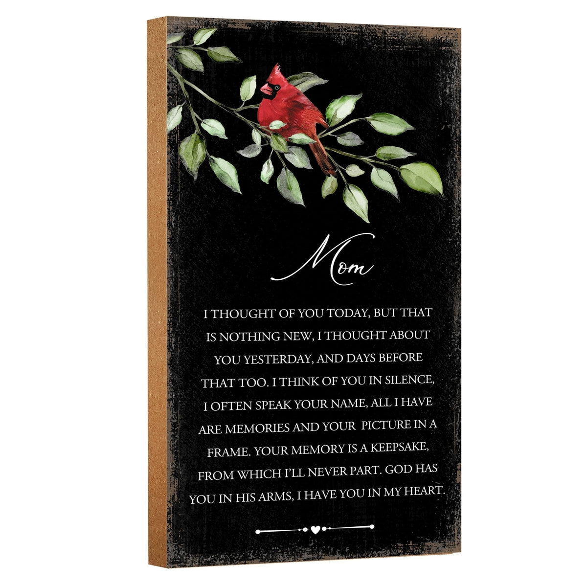 Cardinal Wooden Memorial Wall Plaque for Home Decor - I Thought Of You - LifeSong Milestones