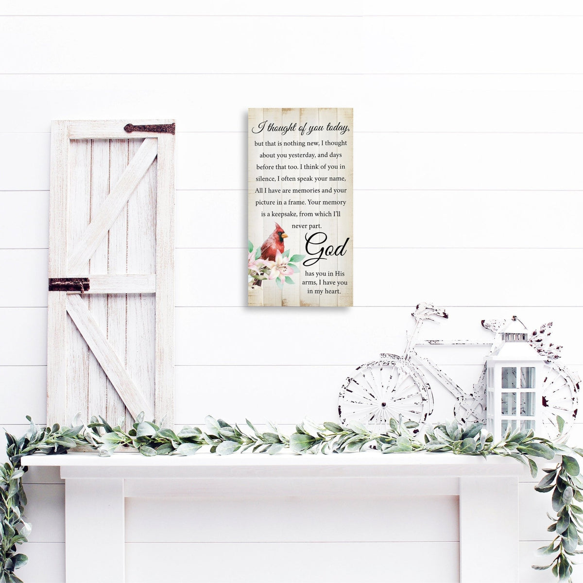 Memorial gifts for the loss of a loved one: A meaningful wooden plaque with a cardinal motif.