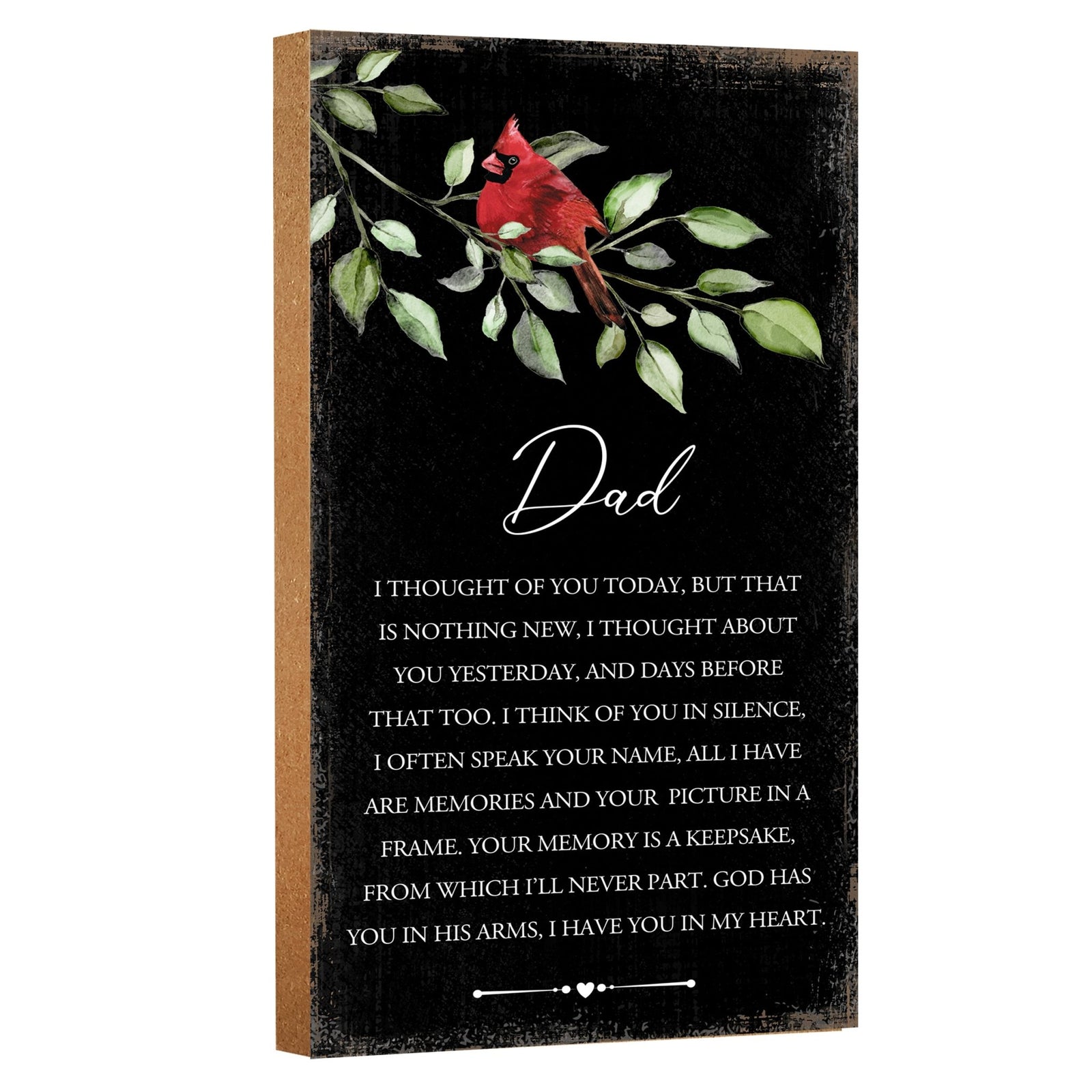 Cardinal Wooden Memorial Wall Plaque for Home Decor - I Thought Of You - LifeSong Milestones