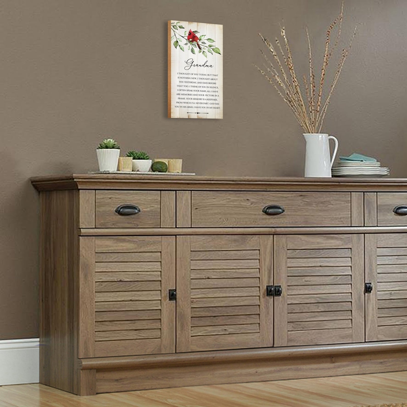 Memorial gifts for the loss of a loved one: A meaningful wooden plaque with a cardinal motif.