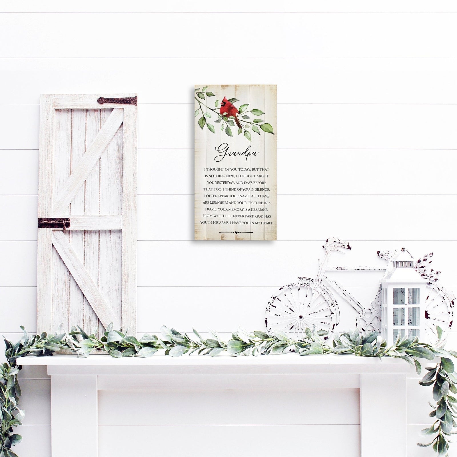 Memorial gifts for the loss of a loved one: A meaningful wooden plaque with a cardinal motif.