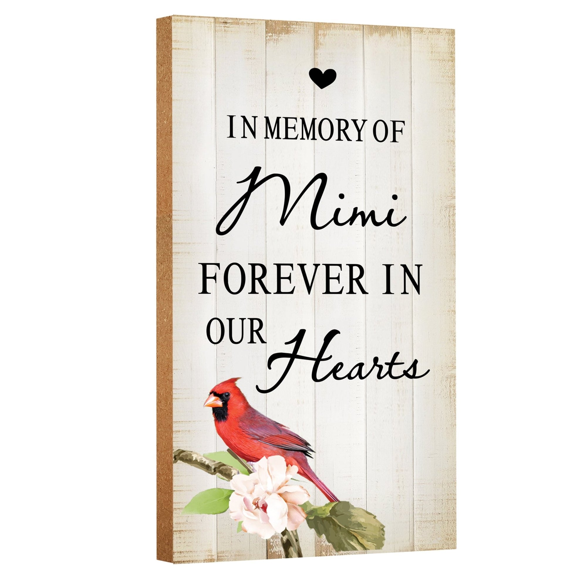 Cardinal Wooden Memorial Wall Plaque for Home Decor - In Memory Of - LifeSong Milestones
