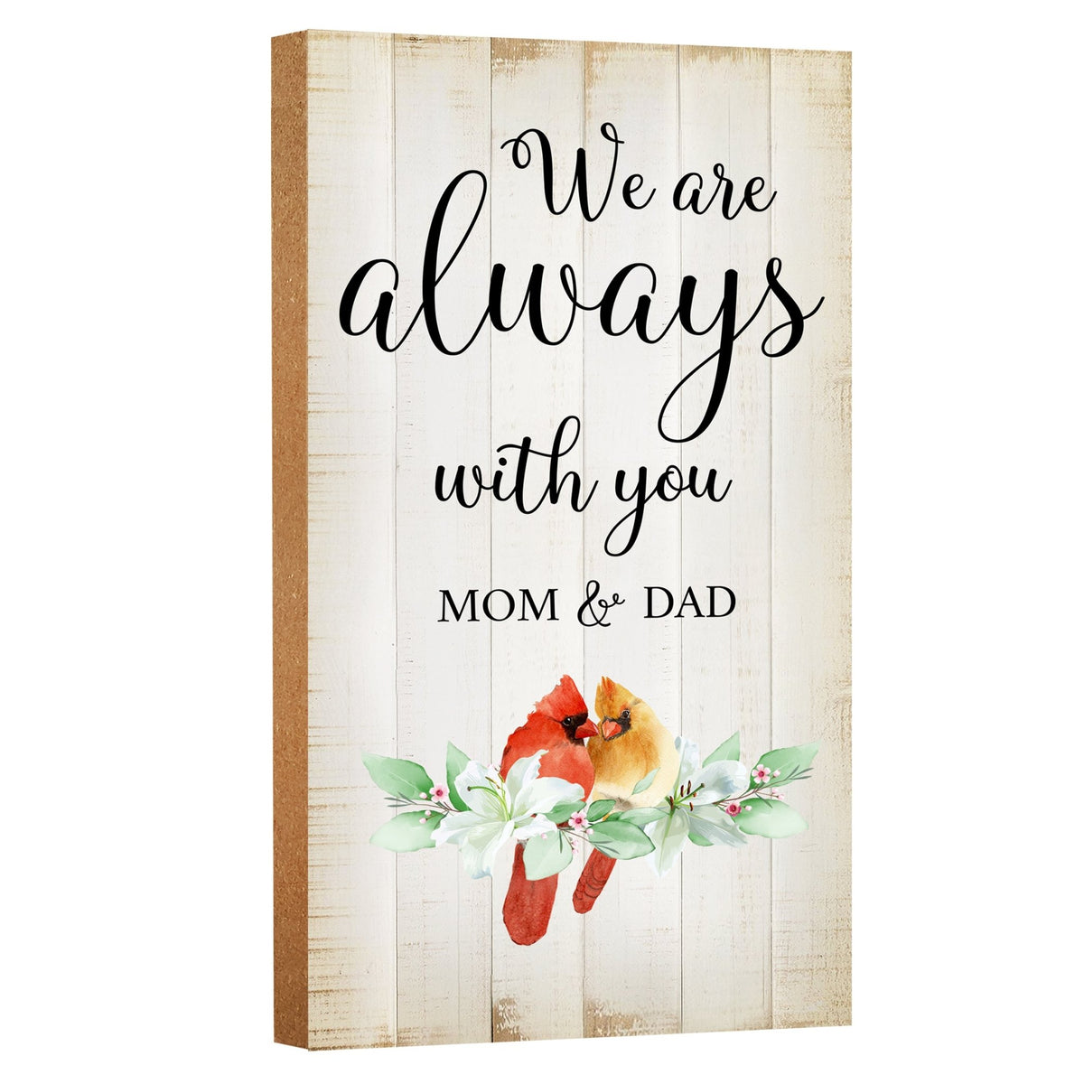 Memorial gifts for the loss of a loved one: A meaningful wooden plaque with a cardinal motif.