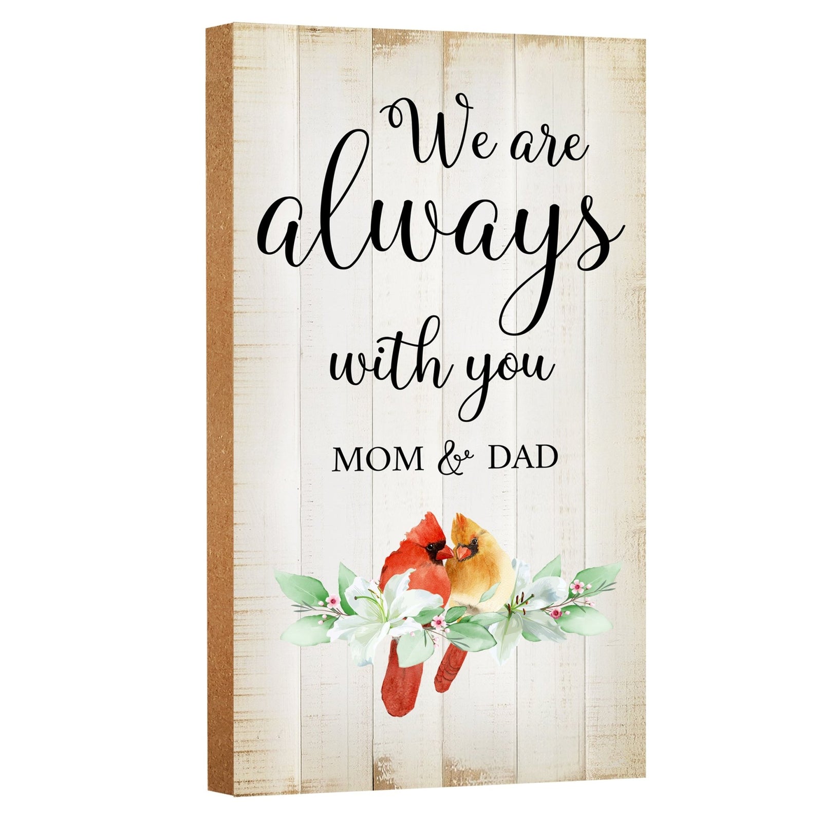 Memorial gifts for the loss of a loved one: A meaningful wooden plaque with a cardinal motif.