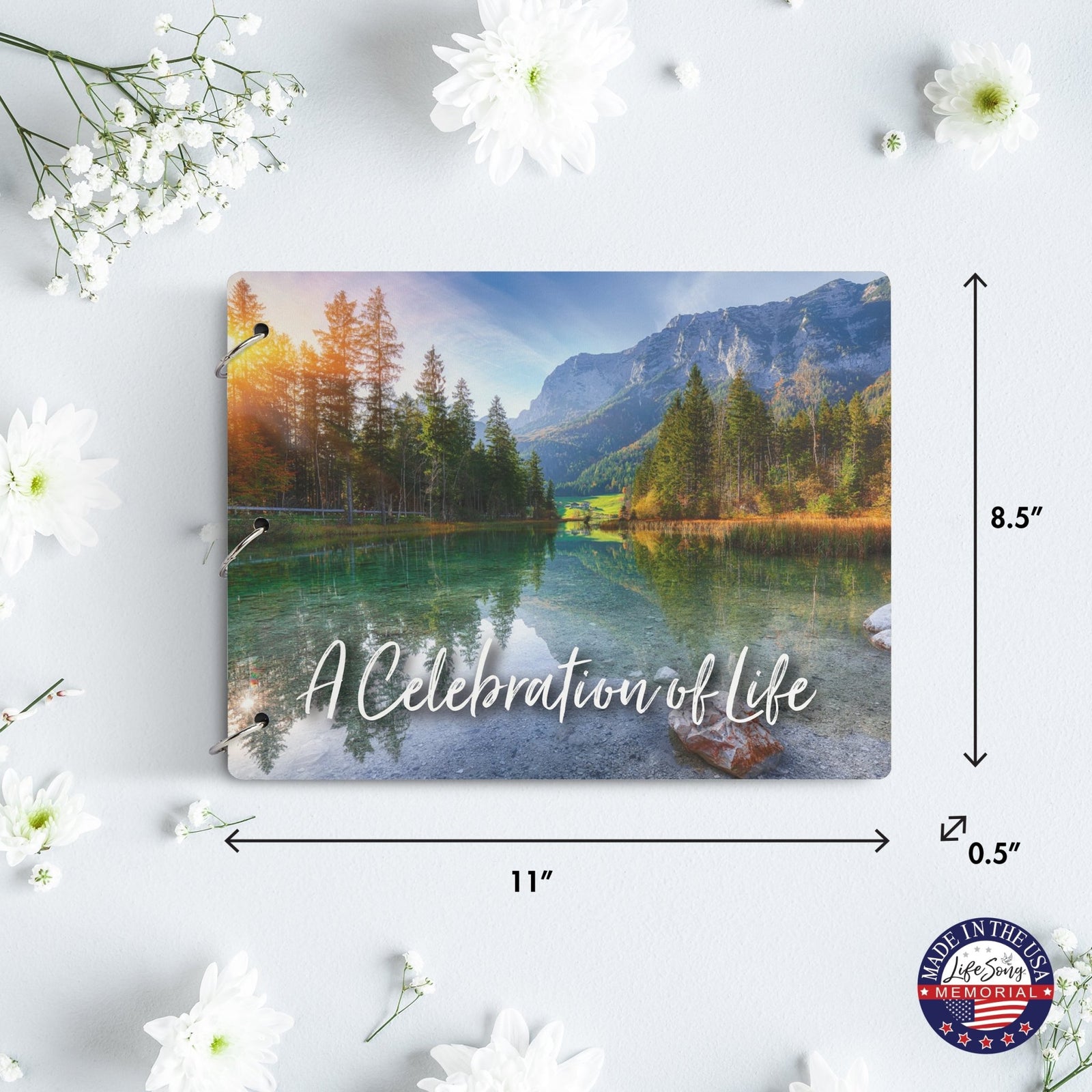 Celebration Of Life Funeral Guest Books For Memorial Services Registry With Wooden Cover - LifeSong Milestones