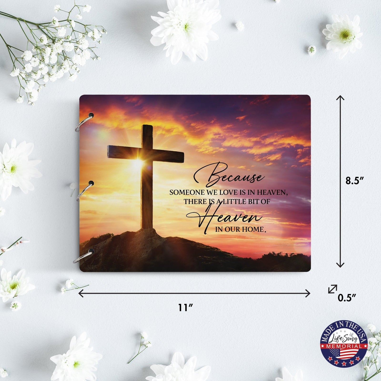 Celebration Of Life Funeral Guest Books For Memorial Services Registry With Wooden Cover - Because Someone We Love - LifeSong Milestones