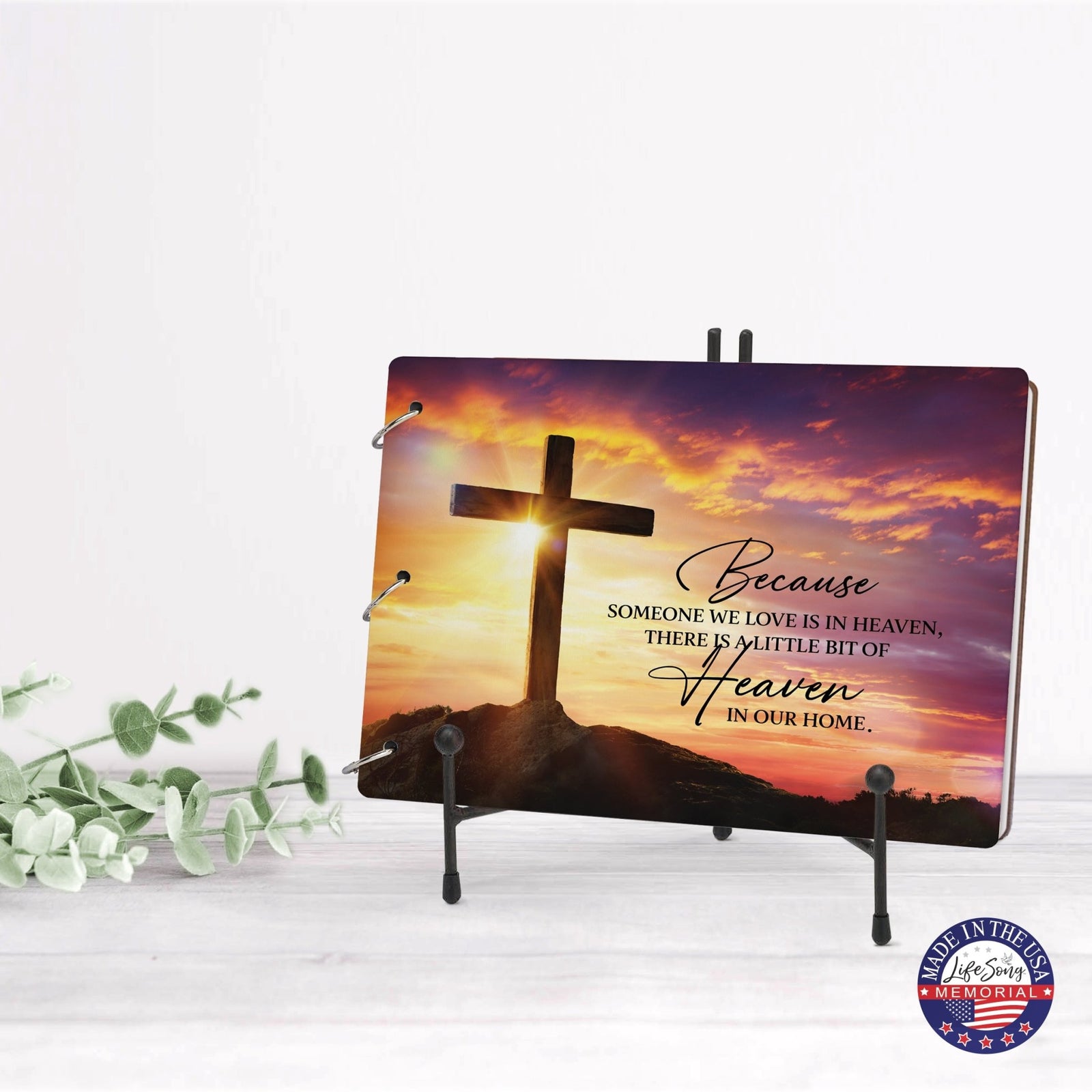 Celebration Of Life Funeral Guest Books For Memorial Services Registry With Wooden Cover - Because Someone We Love - LifeSong Milestones