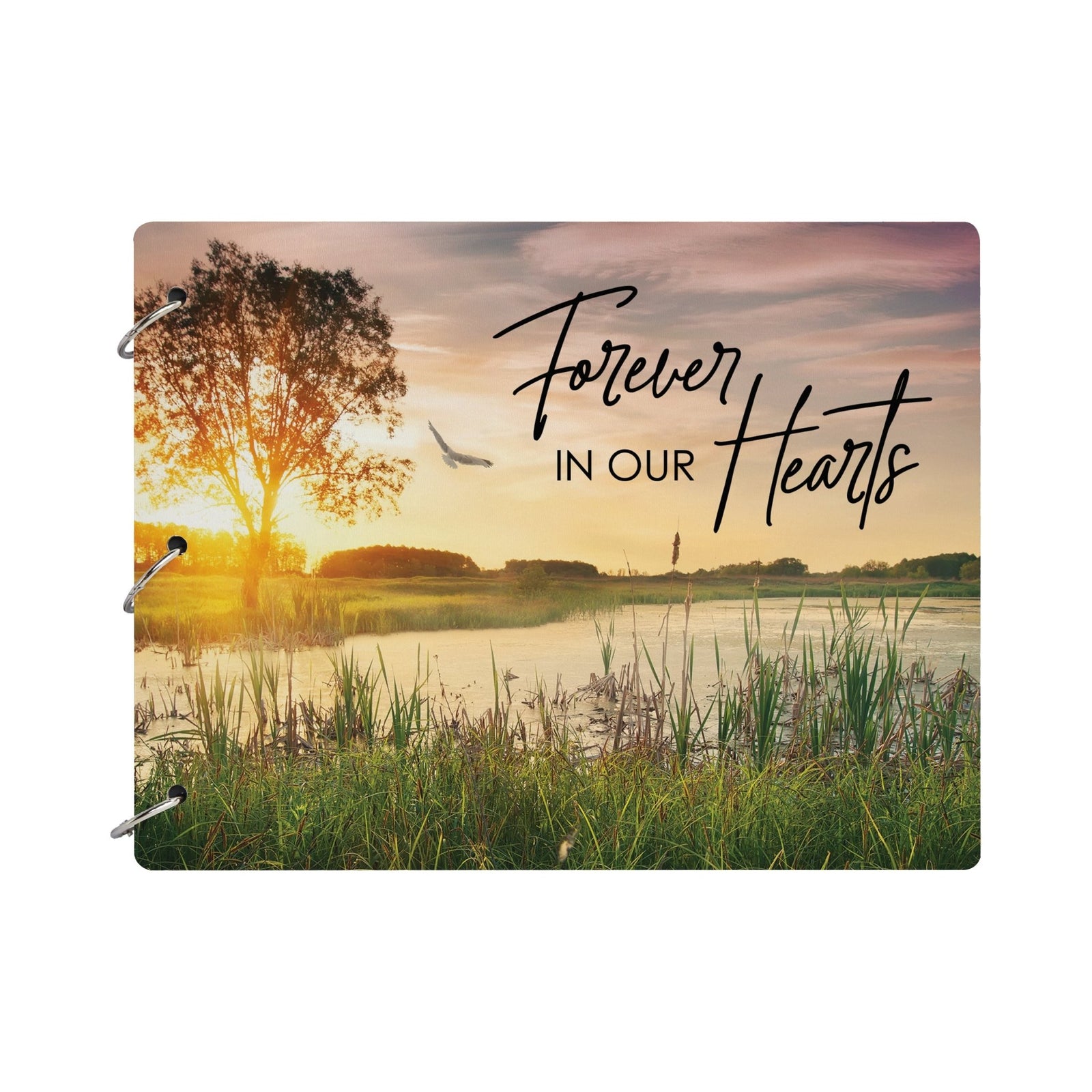 Celebration Of Life Funeral Guest Books For Memorial Services Registry With Wooden Cover - Forever In Our Hearts - LifeSong Milestones