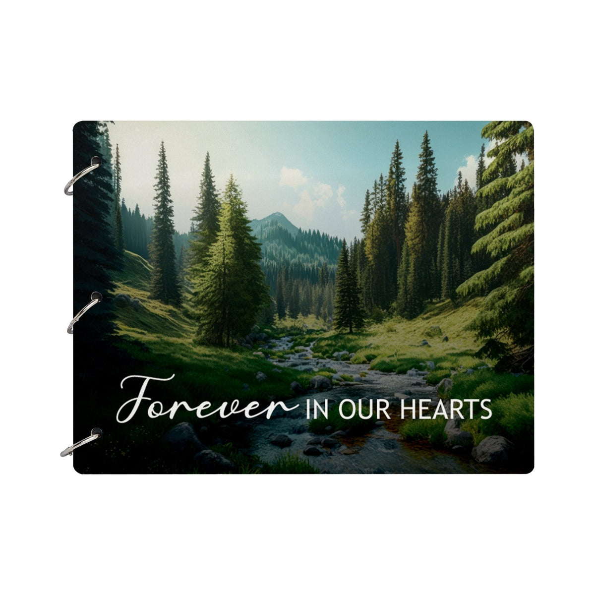 Celebration Of Life Funeral Guest Books For Memorial Services Registry With Wooden Cover - Forever In Our Hearts - LifeSong Milestones