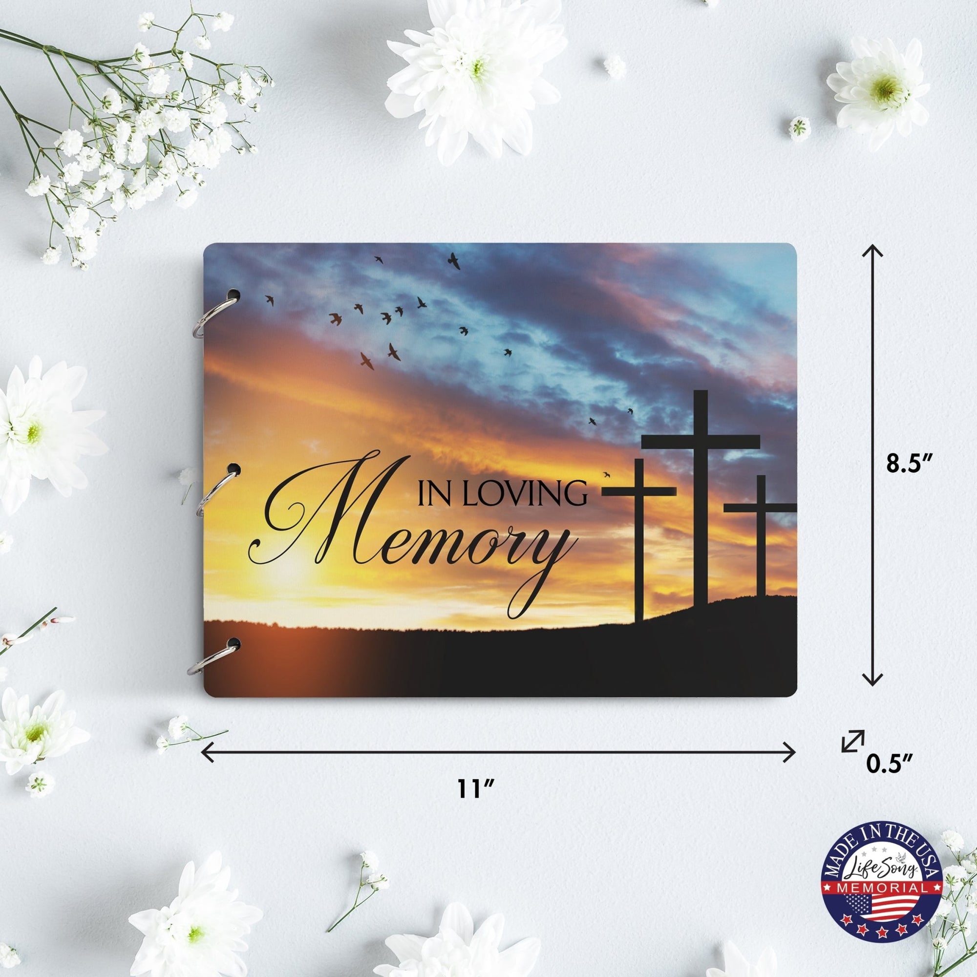 Celebration Of Life Funeral Guest Books For Memorial Services Registry With Wooden Cover - In Loving Memory - LifeSong Milestones