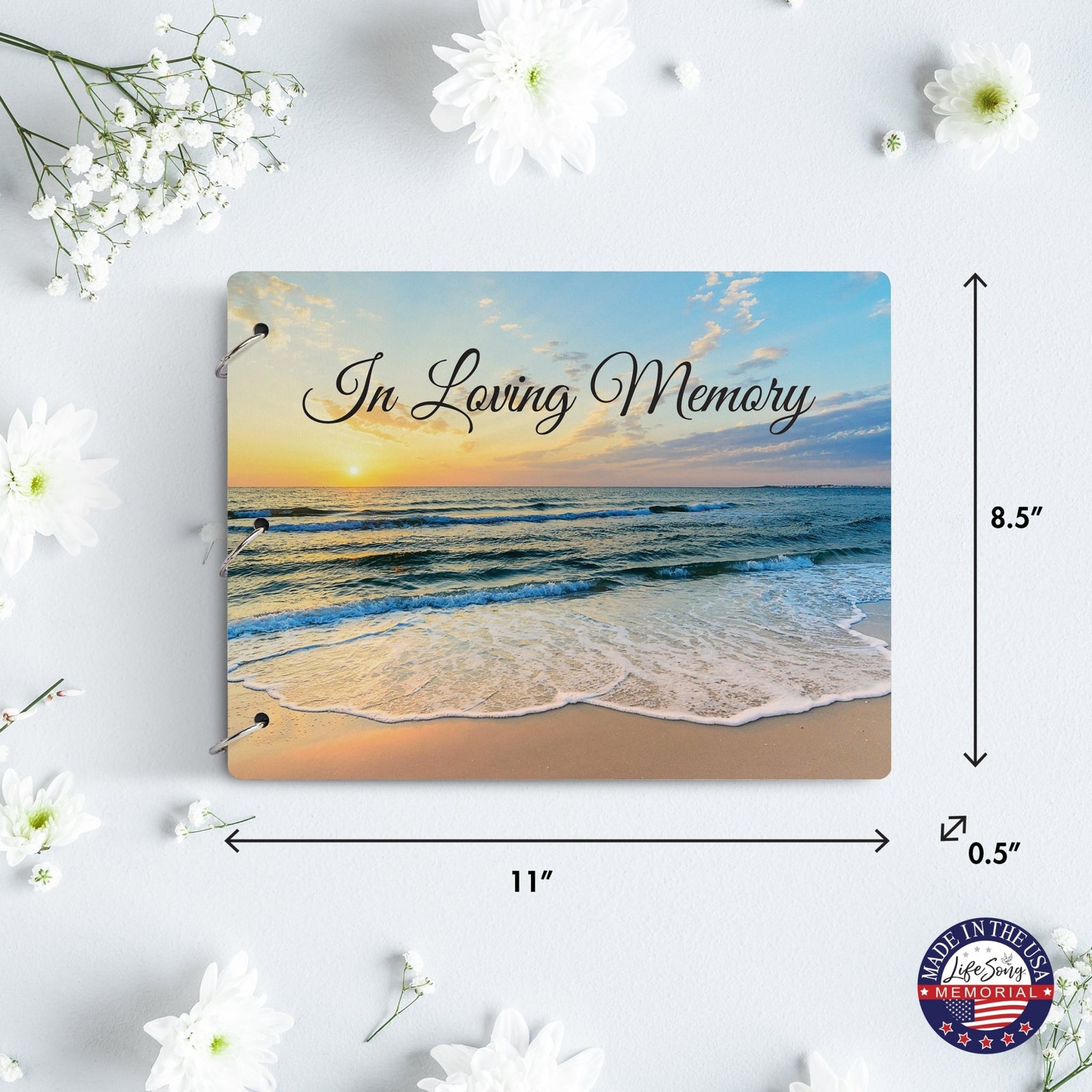 Celebration Of Life Funeral Guest Books For Memorial Services Registry With Wooden Cover - In Loving Memory - LifeSong Milestones