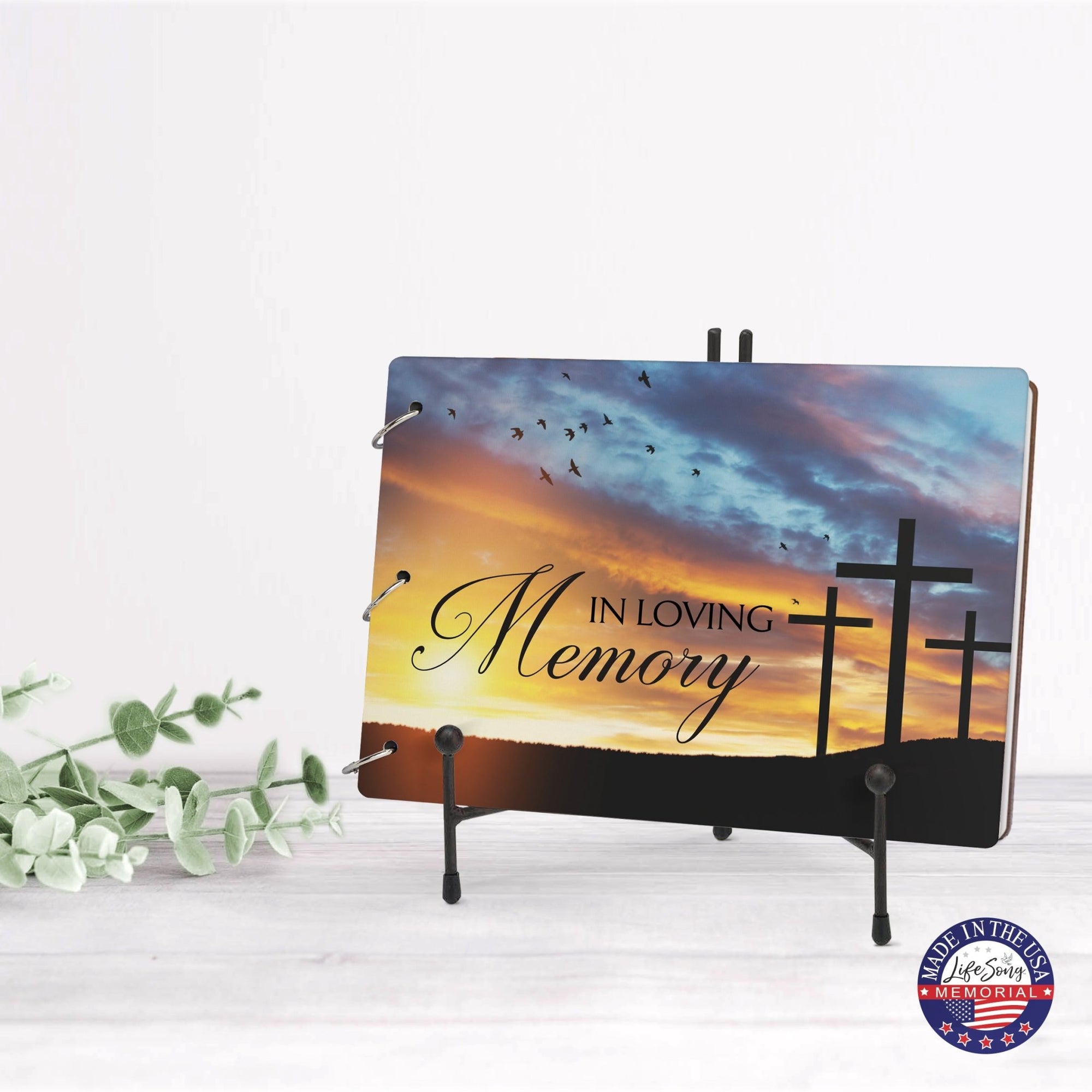 Celebration Of Life Funeral Guest Books For Memorial Services Registry With Wooden Cover - In Loving Memory - LifeSong Milestones