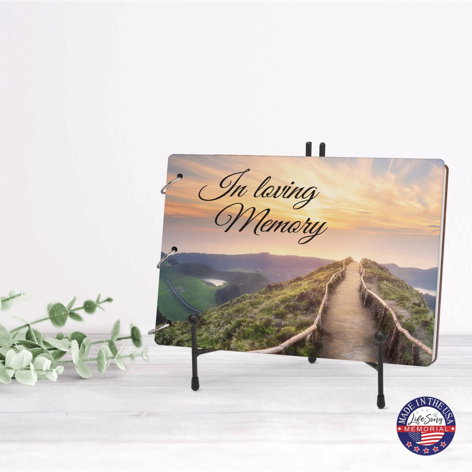 Celebration Of Life Funeral Guest Books For Memorial Services Registry With Wooden Cover - In Loving Memory - LifeSong Milestones