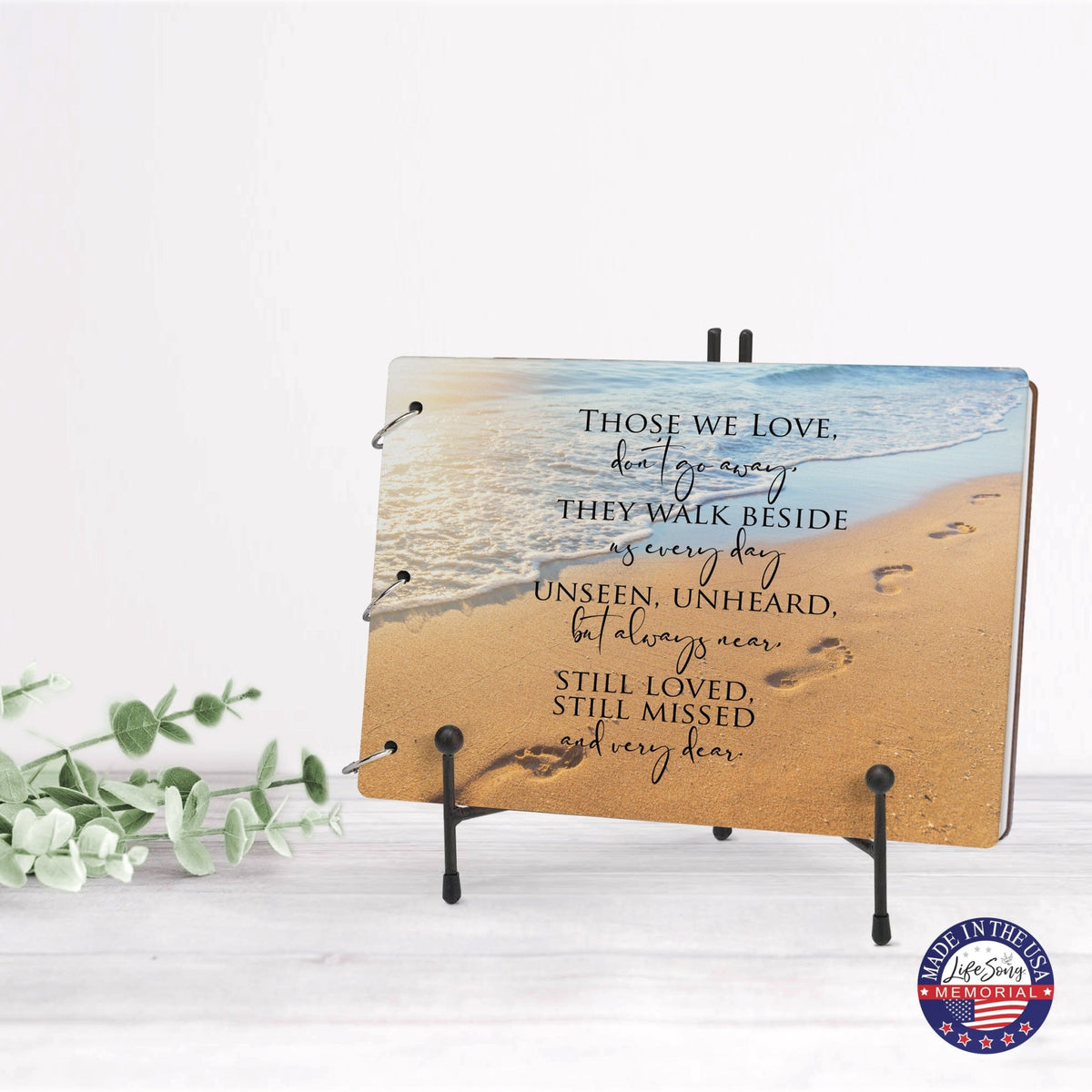 Celebration Of Life Funeral Guest Books For Memorial Services Registry With Wooden Cover - Those We Love - LifeSong Milestones