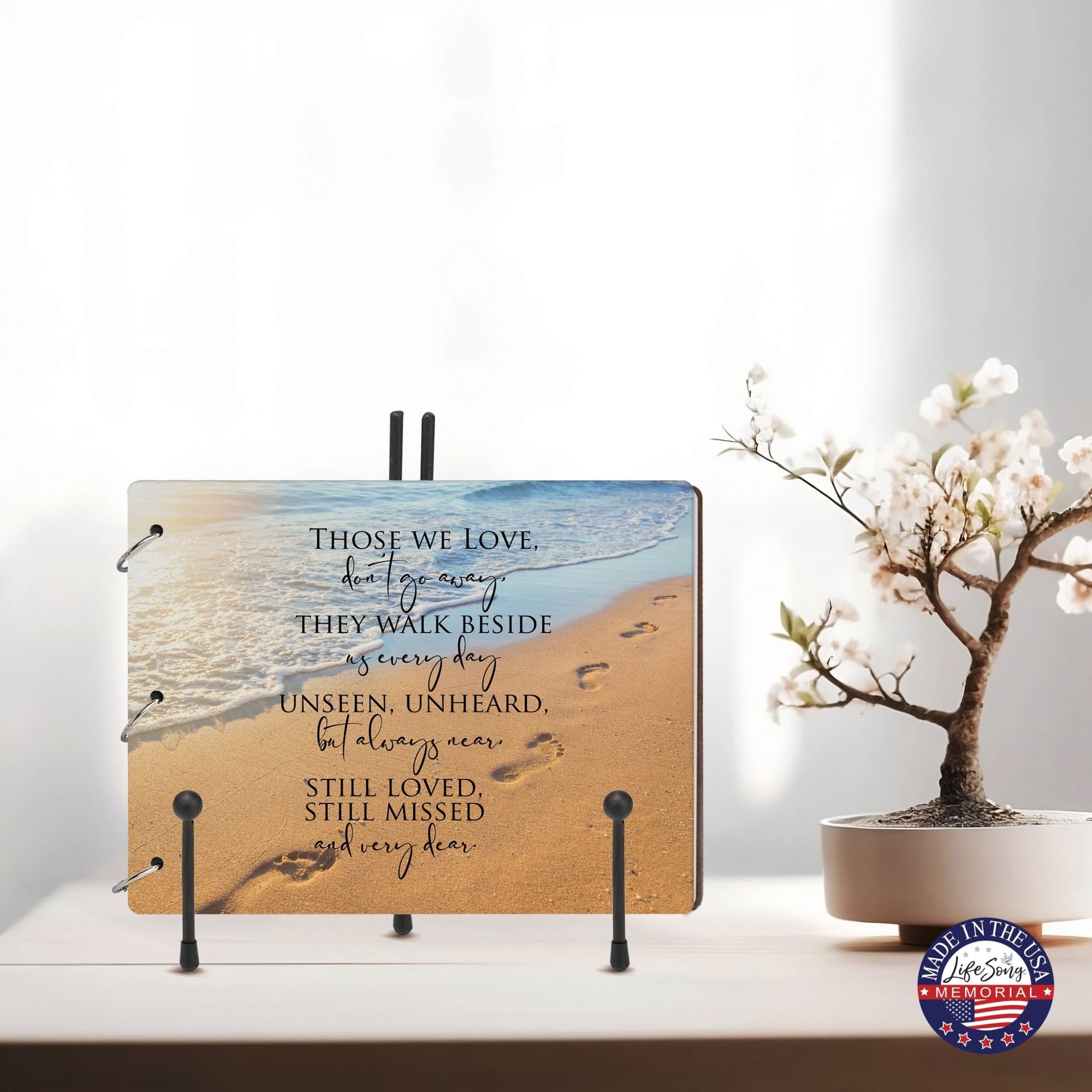 Celebration Of Life Funeral Guest Books For Memorial Services Registry With Wooden Cover - Those We Love - LifeSong Milestones