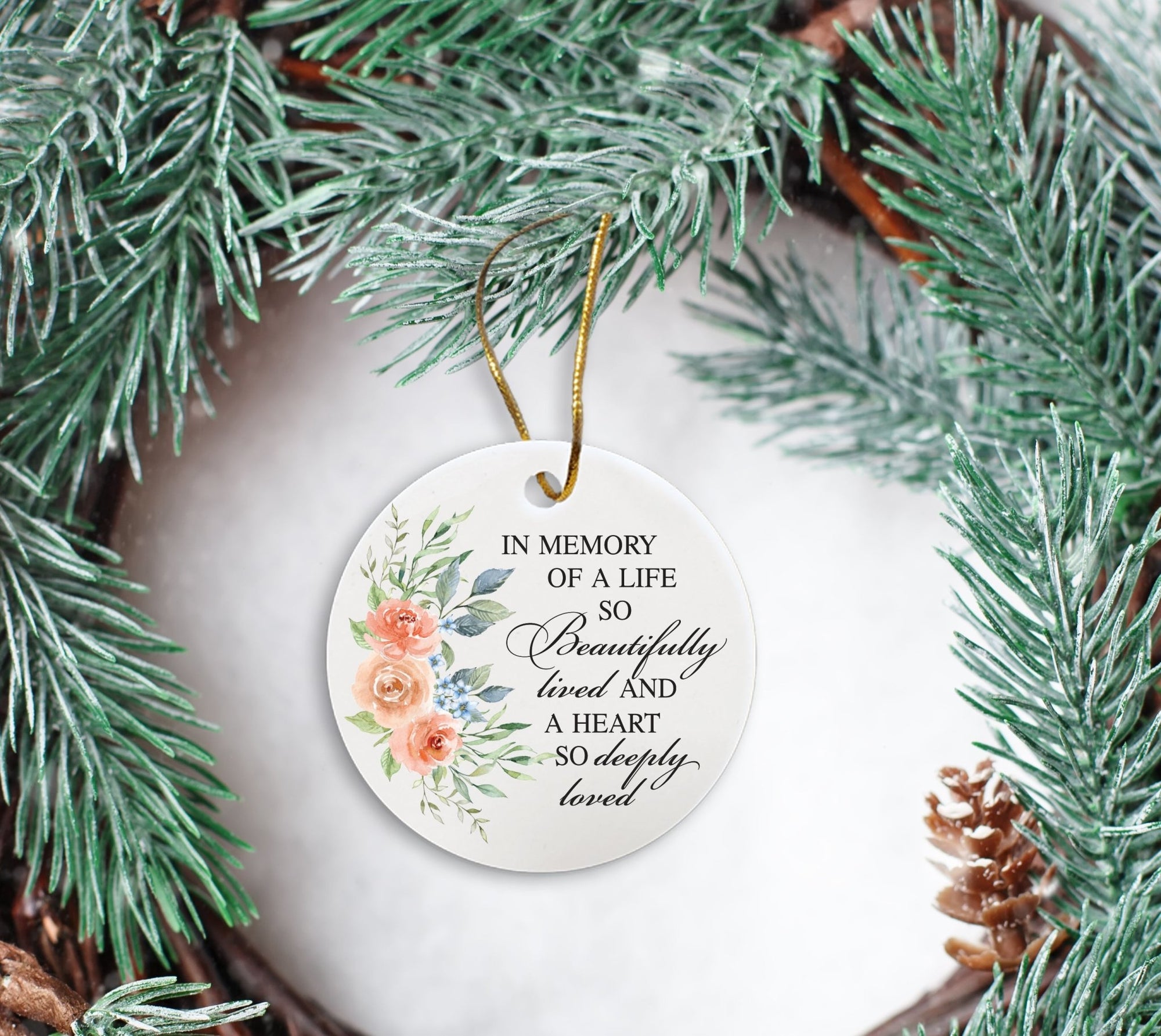 Ceramic Memorial Ornament for Loss of Loved One In Memory Of A Life - LifeSong Milestones