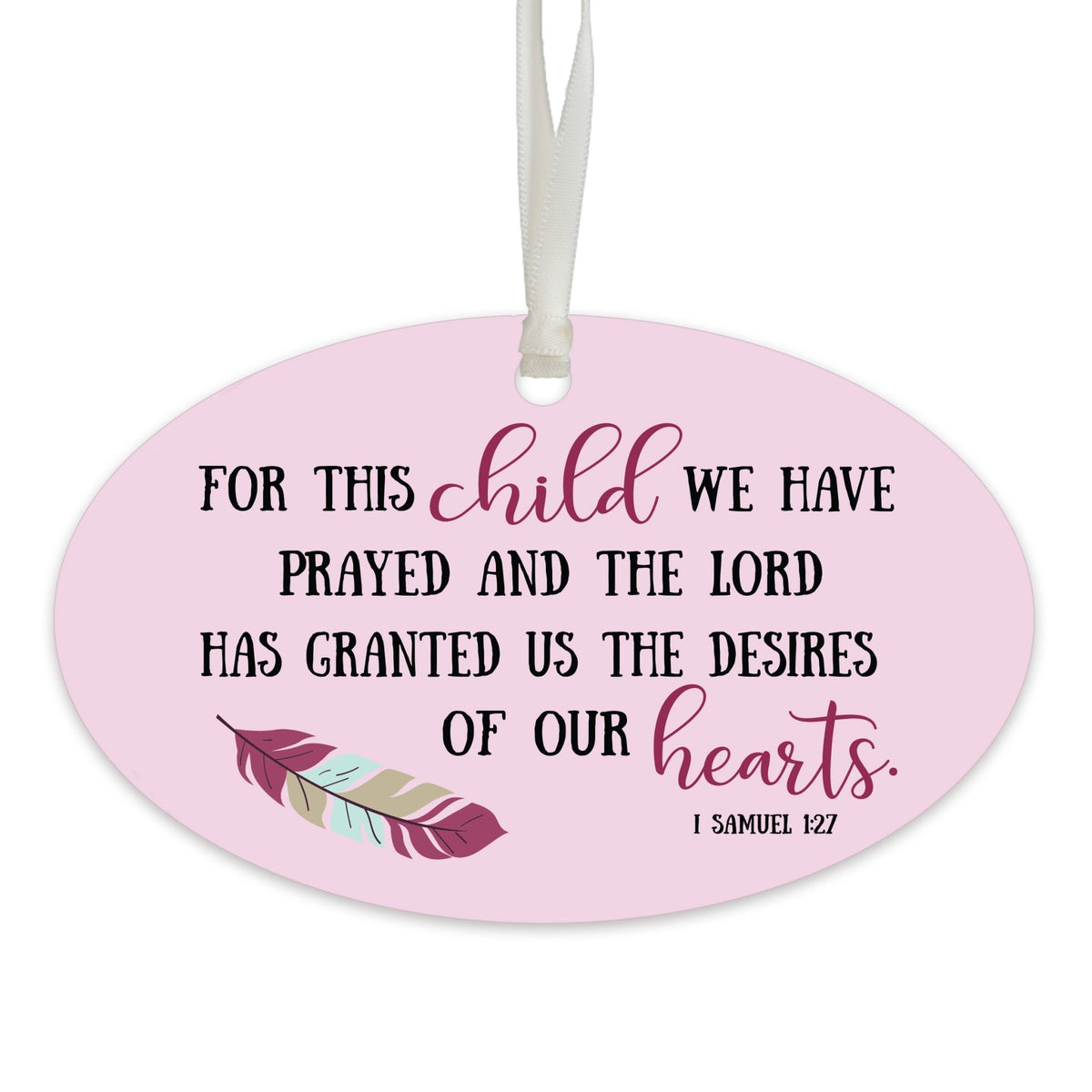 Child Baptism Pink Hanging Ornament Gift for Goddaughter - LifeSong Milestones