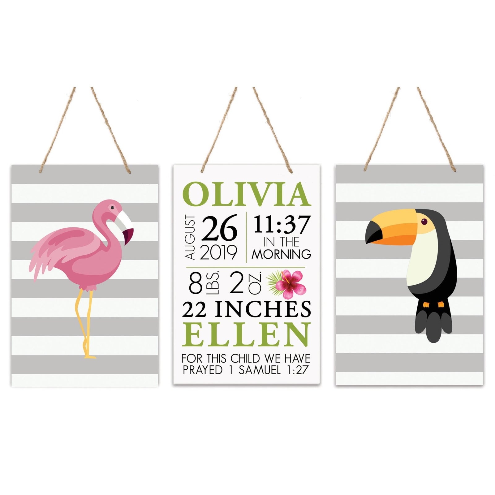 Childrens Wall Decor For Boys and Girls Bedroom - Birds - LifeSong Milestones