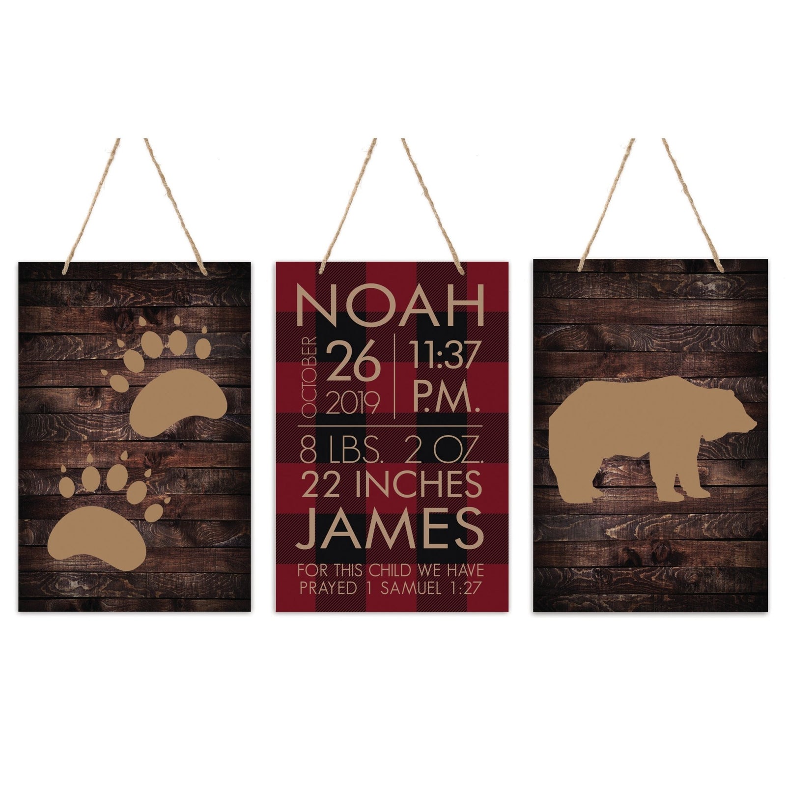 Childrens Wall Decor For Boys and Girls Bedroom - Paw Prints - LifeSong Milestones