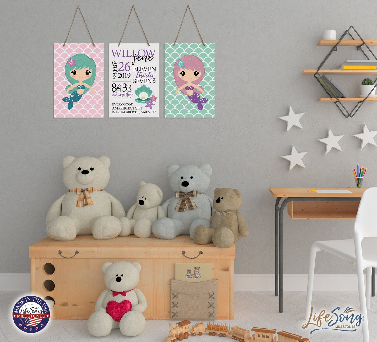 Childrens Wall Decor For Boys and Girls Bedroom - Planets - LifeSong Milestones