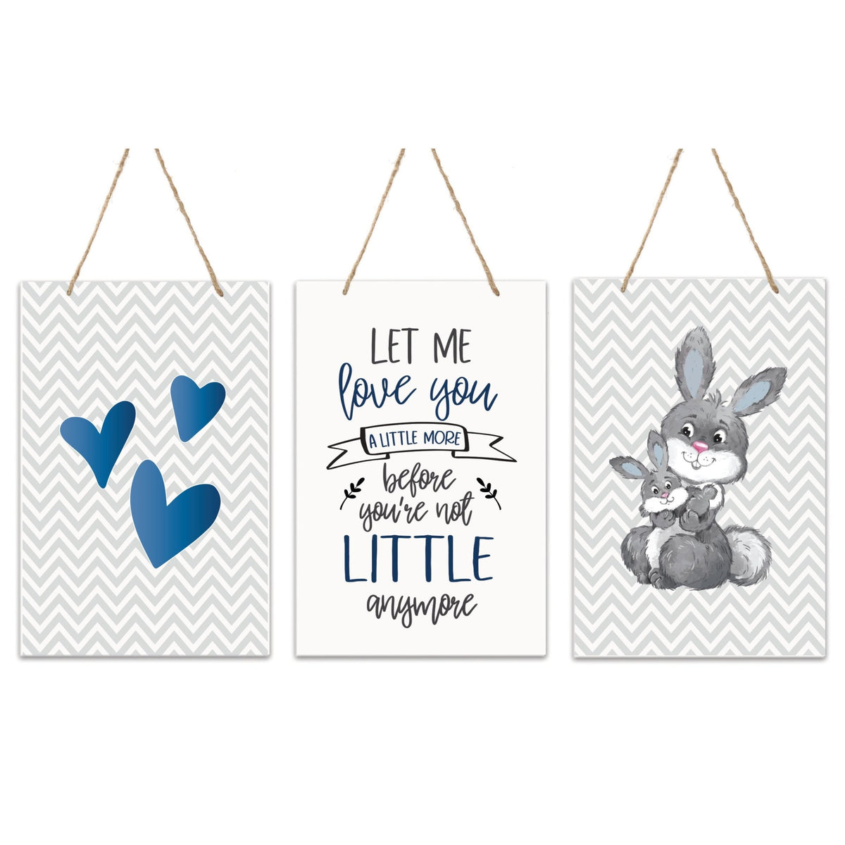 Childrens Wall Decor Set For Boys Bedroom - Blue - LifeSong Milestones