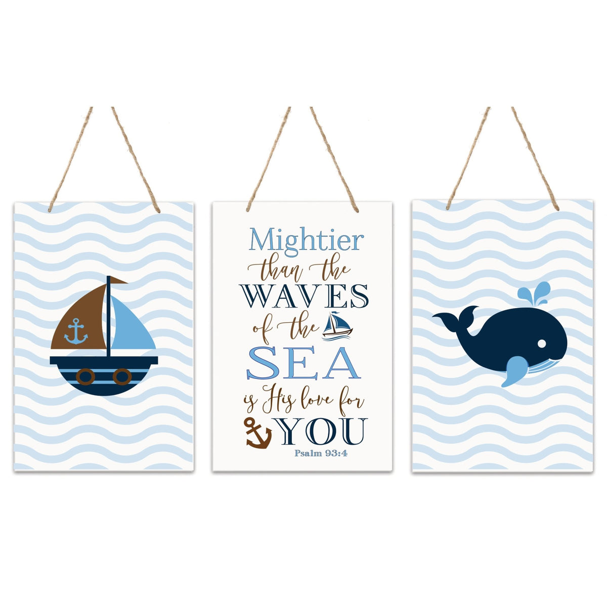 Childrens Wall Decor Set For Boys Bedroom - Blue - LifeSong Milestones