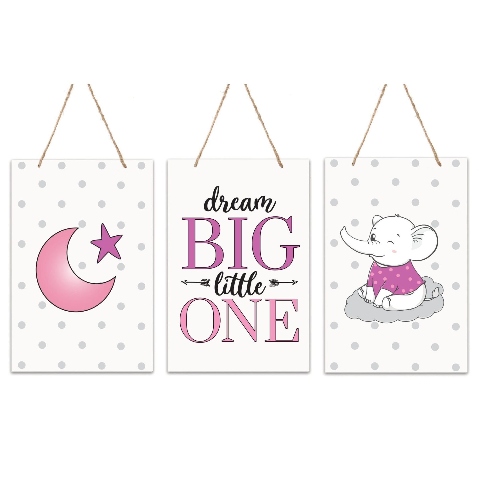 Childrens Wall Decor Set For Girls Bedroom - Pink - LifeSong Milestones