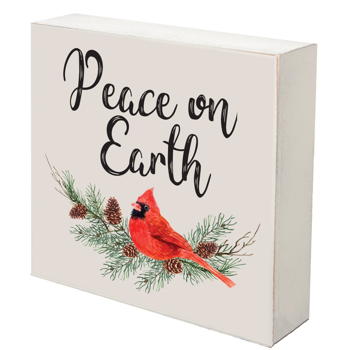 Christmas Cardinal Shelf Décor - Peace on Earth - LifeSong Milestones