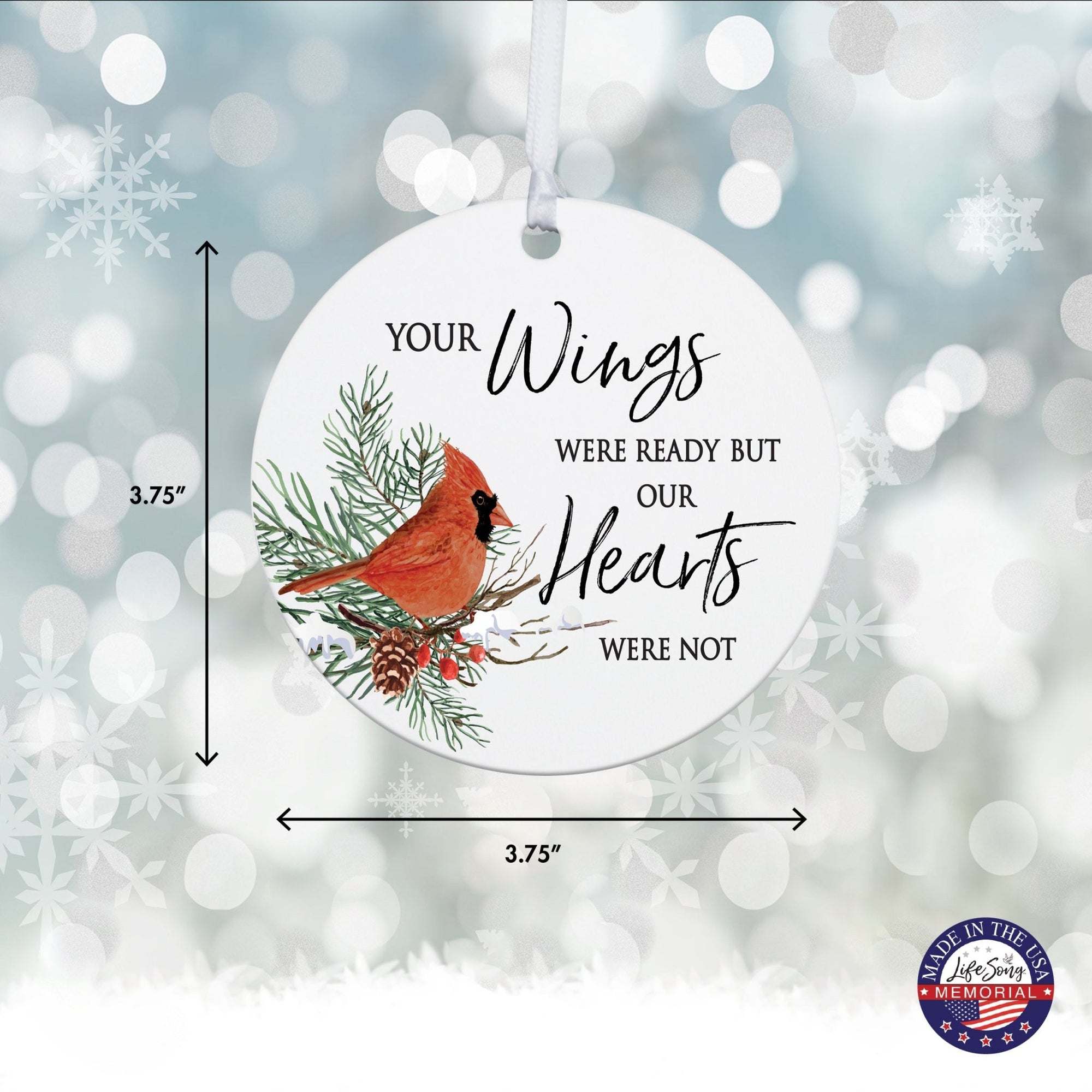 Christmas Hanging Memorial Round Ornament Signs for Bereavement Gifts - LifeSong Milestones