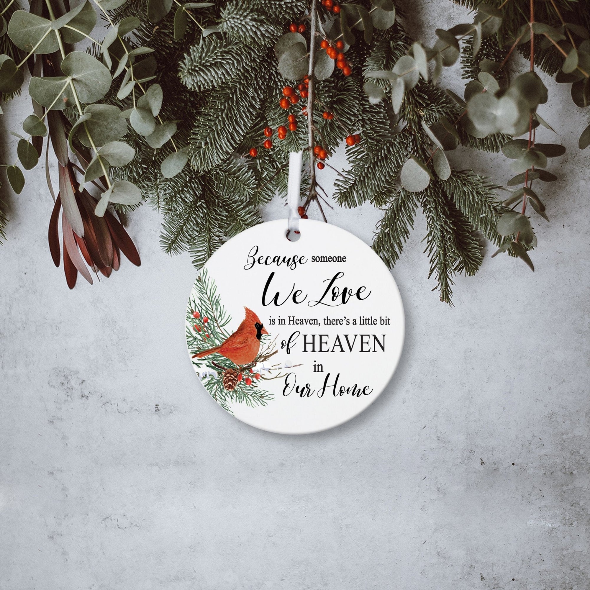 A delicate, heartwarming memory Christmas ornament for loss loved ones, featuring a touching design.